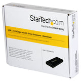 STARTECH USB 3.1 Gen 2 mSATA Drive Enclosure, Half-Size, Aluminum (SMS1BMU313), Black & Silver