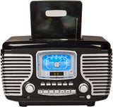 Crosley Corsair Tabletop Am/FM Bluetooth Radio with CD Player and Dual Alarm Clock, Black