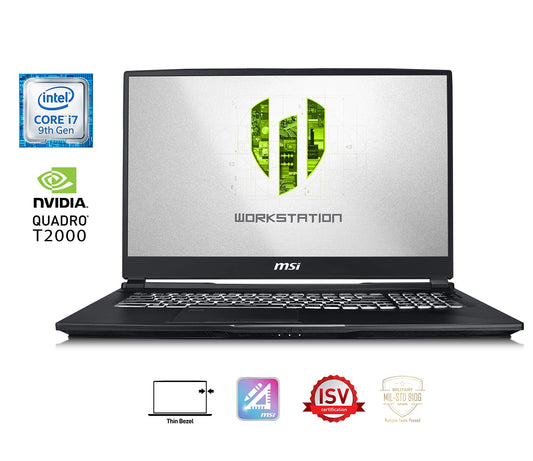 MSI WE75 9TJ-011CA MSI WE75 9TJ-011CA 17.3" FHD Mobile Workstation Intel Core i7-9750H Quadro T2000 32GB 512G NVMe SSD + 1TB WIN10 Pro