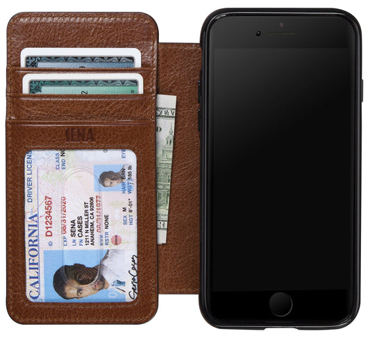 Sena Heritage Walletbook Drop Safe Leather Wallet Book Case  7 8 - Cognac