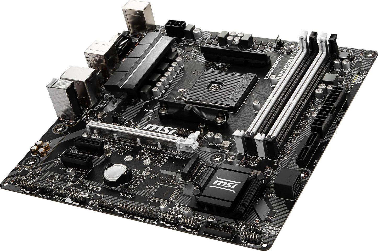MSI Arsenal Gaming AMD Ryzen 1st and 2ND Gen AM4 M.2 USB 3 DDR4 DVI HDMI Micro-ATX Motherboard (B450M Bazooka V2)