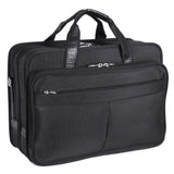 McKlein 73985 USA Walton 17" Nylon Expandable Double Compartment Laptop Briefcase W/Removable Sleeve Black