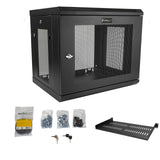 StarTech.com 9U Wall Mount Server Rack Cabinet - 2-Post Adjustable Depth (6" to 15") IT Data Equipment Enclosure with Cable Management - 200lb / 90kg (RK9WALM)