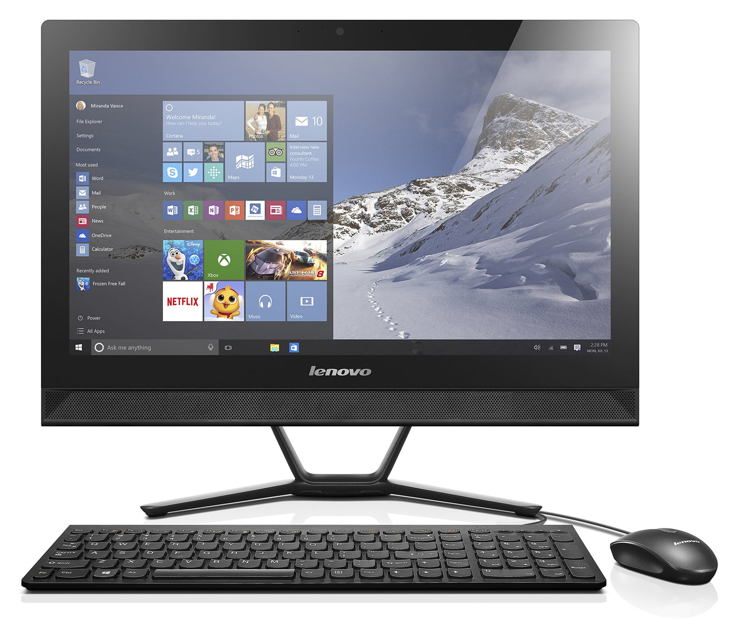 Pre-owned Lenovo C40 21.5-Inch All-in-One Touchscreen Desktop (AMD A6, 8 GB RAM, 1 TB HDD, Windows 10) F0B50052US