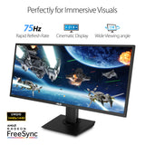 Asus VP348QGL 34" Ultra-Wide Freesync HDR Gaming Monitor 75Hz 1440P Eye Care DisplayPort HDMI
