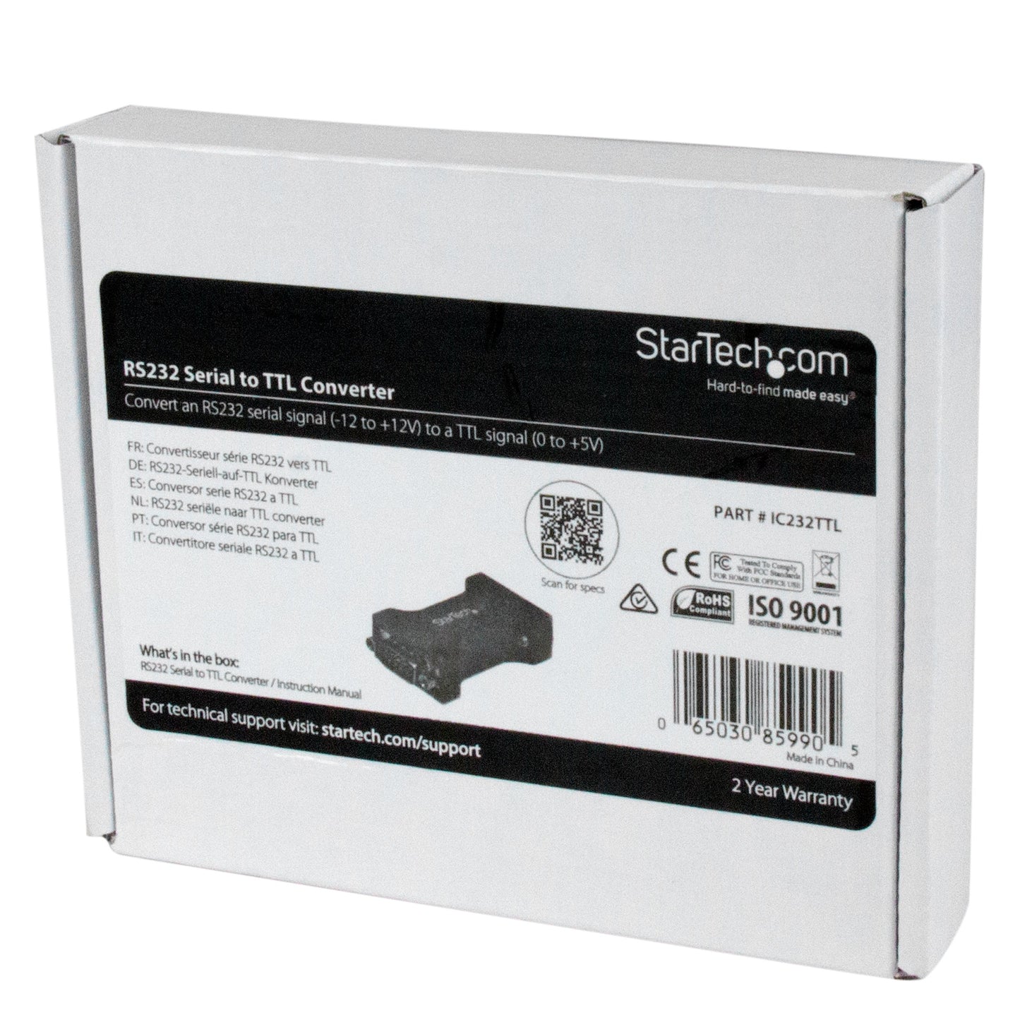 StarTech.com RS232 to TTL Serial Converter - DB9 F/M - Bidirectional Transistor Transistor Logic Adapter (IC232TTL)