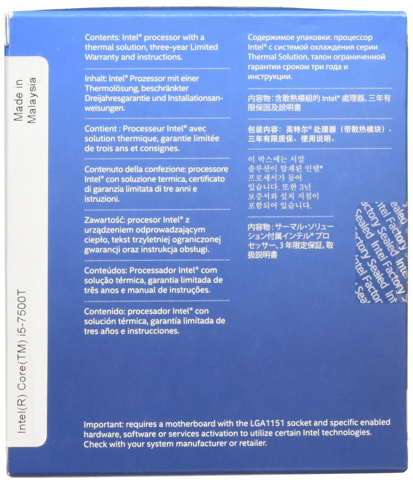 Intel BX80677I57500T 7th Generation Intel Core i5-7500T Processor