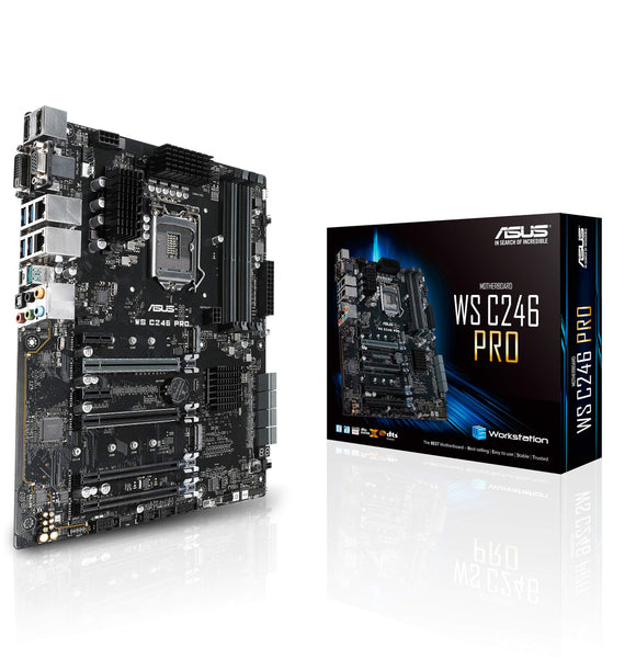 ASUS LGA1151 ECC DDR4 M.2 C246 Server Workstation ATX Motherboard for 8th Generation Intel Motherboards WS C246 PRO