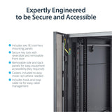 StarTech.com 42U Server Rack Cabinet - 4-Post Adjustable Depth (5.2" to 35") IT Network Equipment Rack Enclosure with Casters - 3315lbs (RK4242BK24)