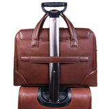 McKlein Top Grain Cowhide Leather, Dual Compartment Laptop Briefcase, Brown (88564)