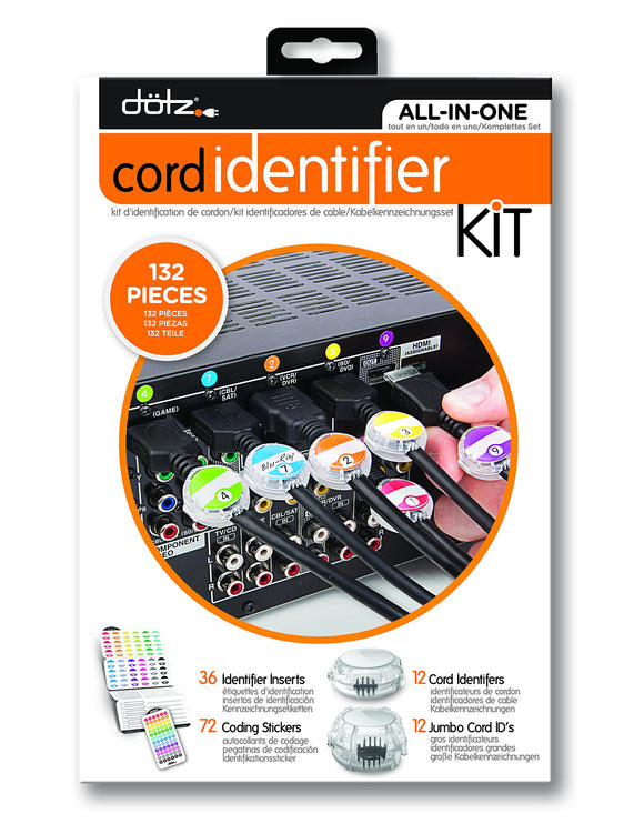 Dotz Home Entertainment Cord Identifier Kit for Cord and Cable Management (DCI131HEK-C)