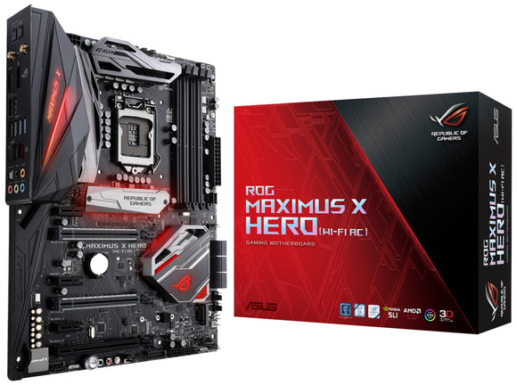 ASUS ROG Maximus X Hero (Wi-Fi AC) LGA1151 DDR4 DP HDMI M.2 Z370 ATX Motherboard with onboard 802.11ac WiFi, Gigabit LAN and USB 3.1 for 8th Generation Intel Core Processors