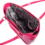McKlein 97543 USA Cristina Leather Ladies' Tote with Tablet Pocket Fuchsia