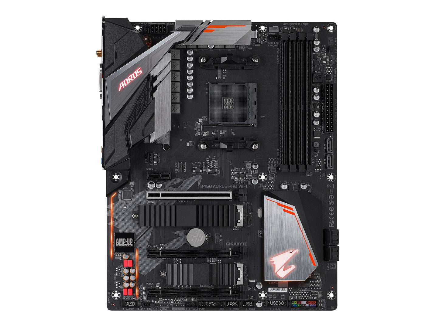 GIGABYTE B450 AORUS PRO WIFI (AMD Ryzen AM4/M.2 Thermal Guard with Onboard WIFI/HDMI/DVI/USB 3.1 Gen 2/DDR4/ATX/Motherboard)