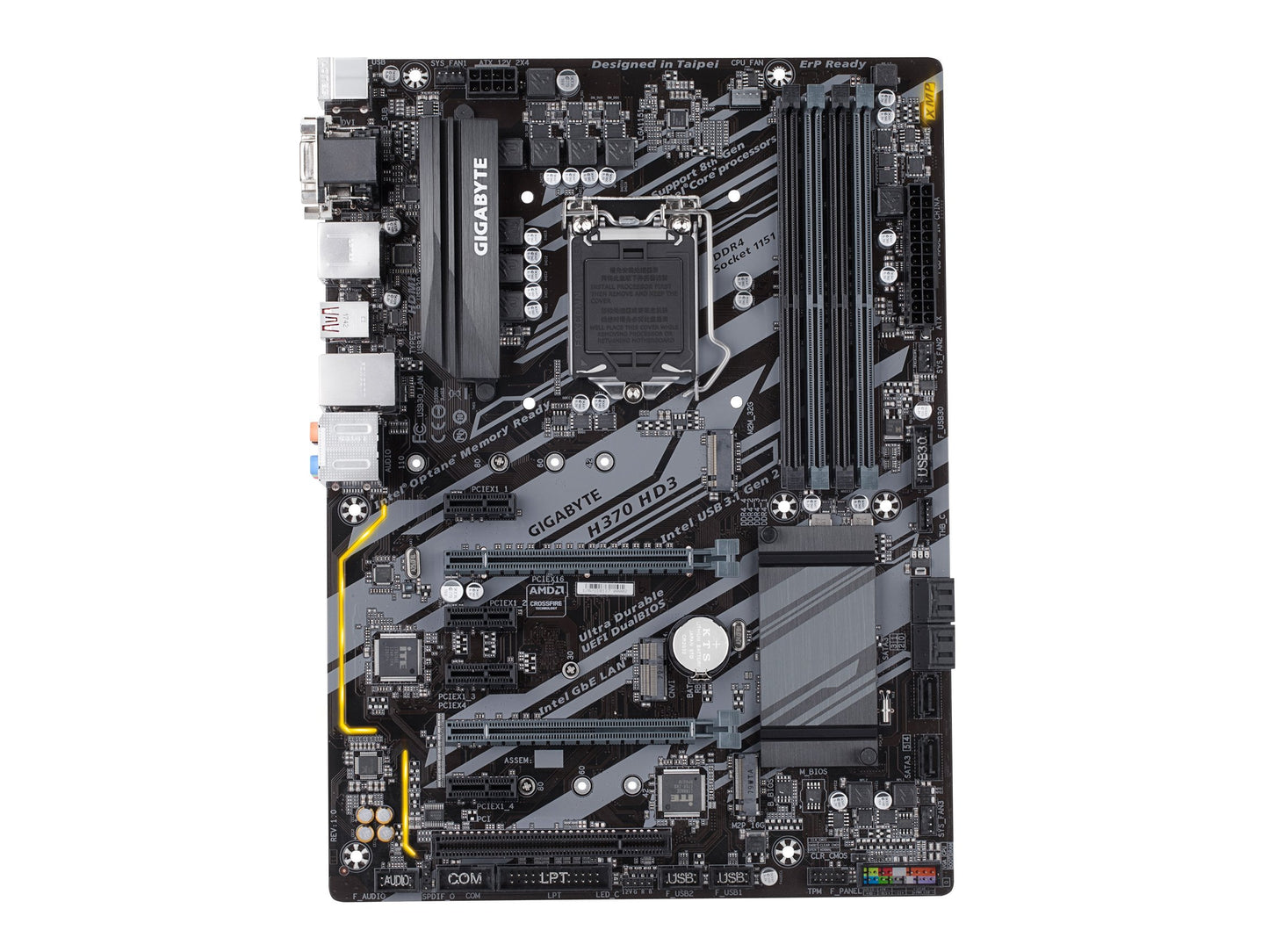 GIGABYTE H370 HD3 (LGA1151/Intel/USB 3.1 Gen 2 (USB3.1) Type A/HDMI/M.2/ATX/DDR4/Motherboard)
