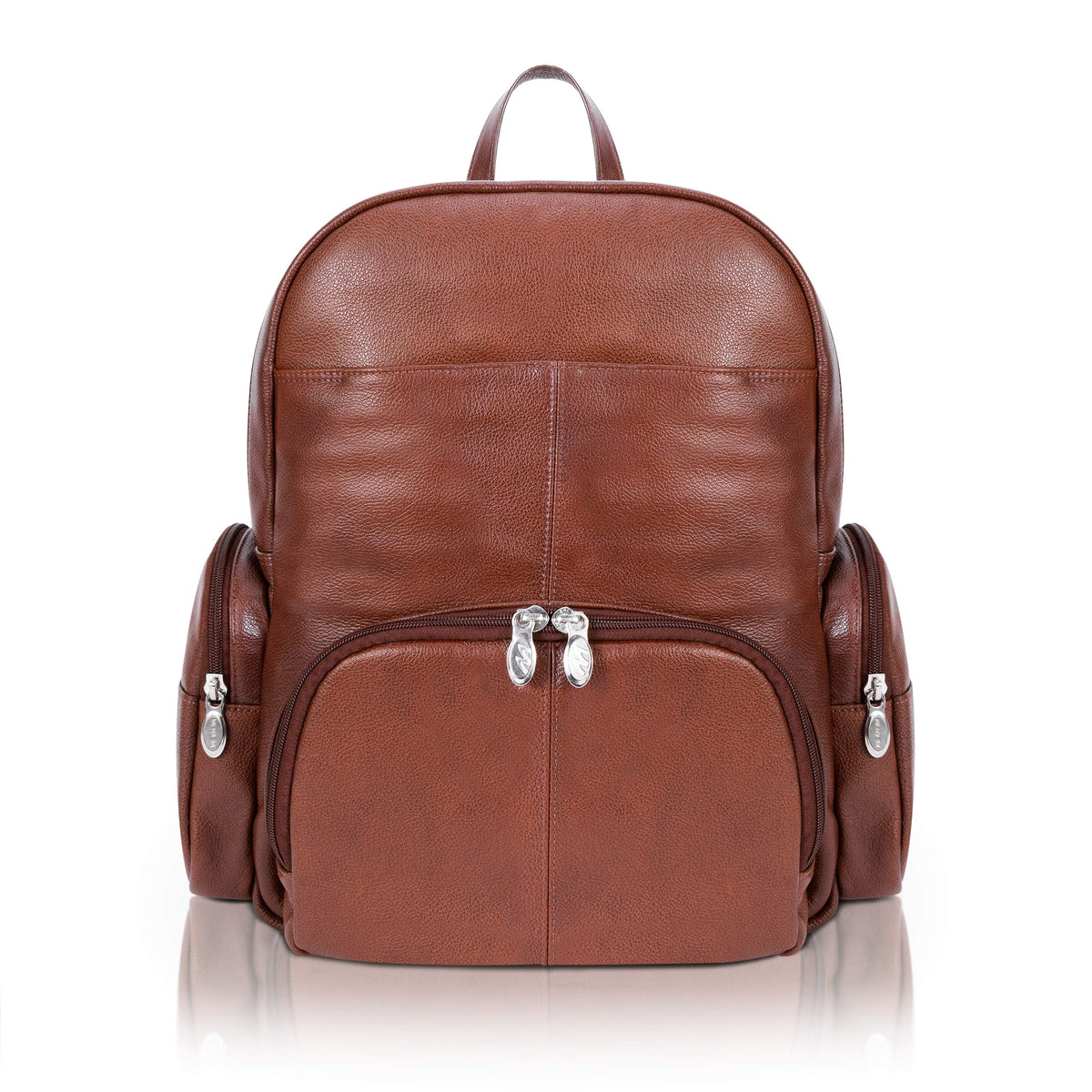 McKlein S Series, Cumberland, Pebble Grain Calfskin Leather, Dual Compartment Laptop Backpack, Brown (88364)