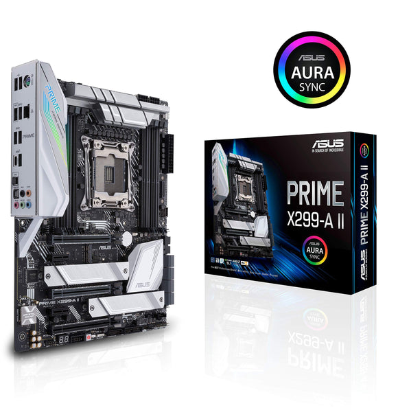 Asus Prime X299- A II ATX Motherboard (Intel X299) LGA 2066, 12 IR3555 Power Stages, DDR4 4266 MHz, Triple M.2, USB 3.2 Gen 2 Type-C, Intel LAN and Aura Sync RGB Lighting