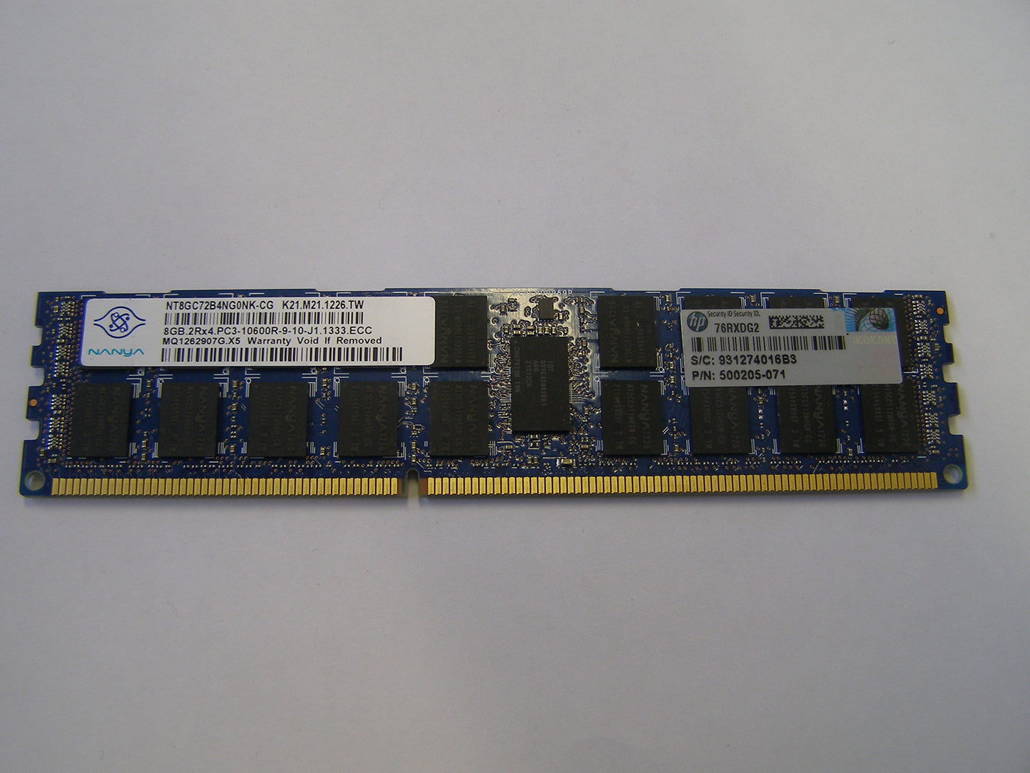 HP 8GB 2Rx4 PC3-10600R-9 Kit