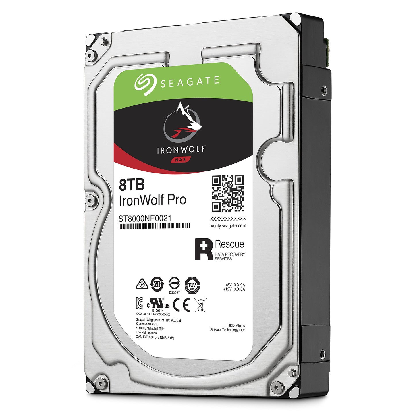 Refurbished Seagate IronWolf Pro 8 TB NAS RAID Internal Hard Drive - 7,200 RPM SATA 6 Gb/s 3.5-inch (ST8000NE0021)