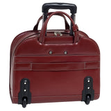 McKlein 96186A USA Davis 15" Leather Wheeled Ladies' Laptop Briefcase Red