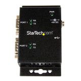 StarTech.com USB to Serial Adapter - 2 Port - Wall Mount - Din Rail Clips - Industrial - COM Port Retention - FTDI - DB9 (ICUSB2322I)