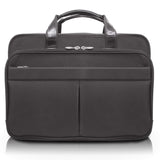 McKlein 73985 USA Walton 17" Nylon Expandable Double Compartment Laptop Briefcase W/Removable Sleeve Black