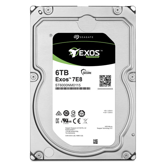 Seagate Exos 7E8 6TB 512e SATA 256MB Cache 3.5-Inch Enterprise Hard Drive (ST6000NM0115)