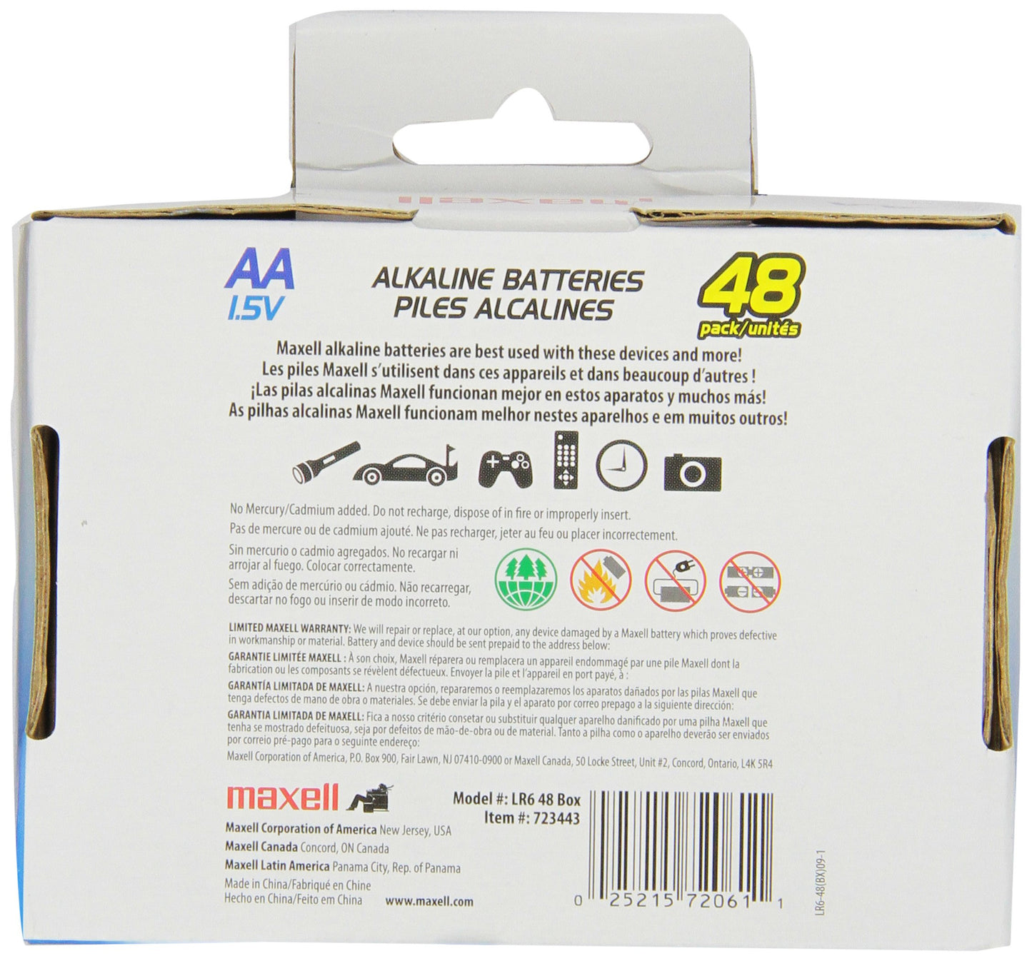 Maxell LR6 AA Cell 48-Pack Box Battery (723443)
