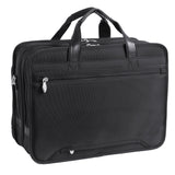 McKlein 73985 USA Walton 17" Nylon Expandable Double Compartment Laptop Briefcase W/Removable Sleeve Black