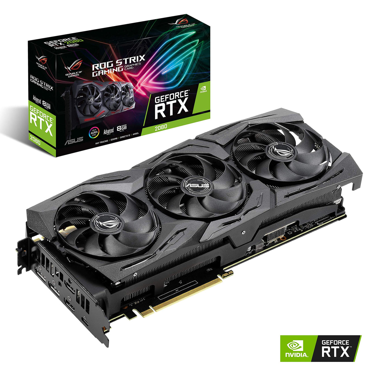ASUS ROG STRIX GeForce RTX 2080 Advanced Overclocked 8G GDDR6 HDMI DP 1.4 USB Type-C Gaming Graphics Card (ROG-STRIX-RTX-2080-A8G)