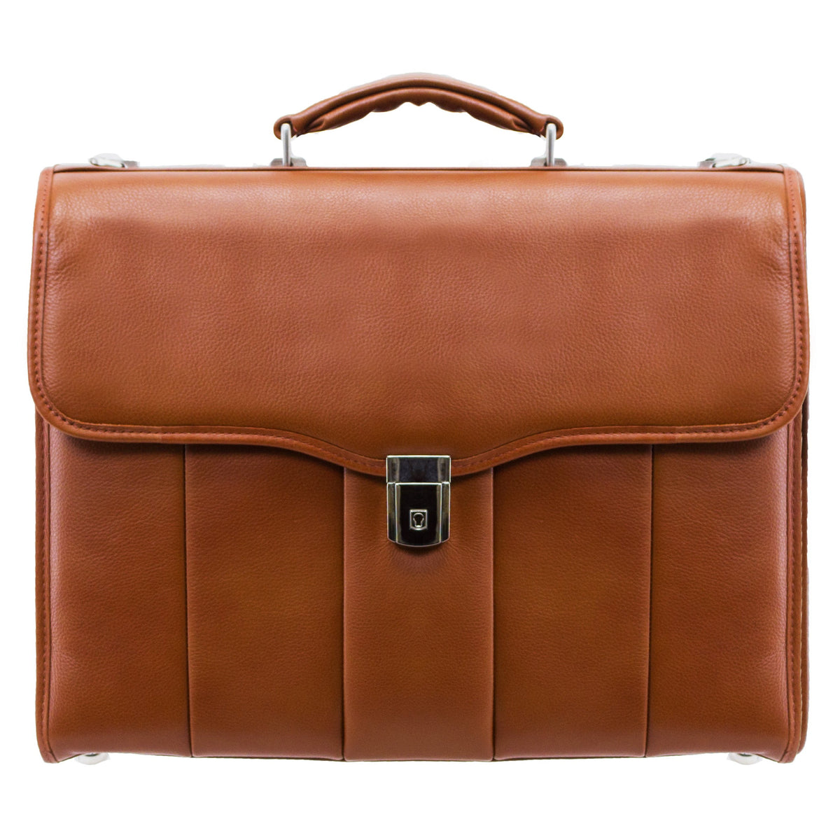 McKlein, I Series, North Park, Full Grain Cashmere Napa Leather, 15" Leather Executive Laptop Briefcase, Brown (46554)
