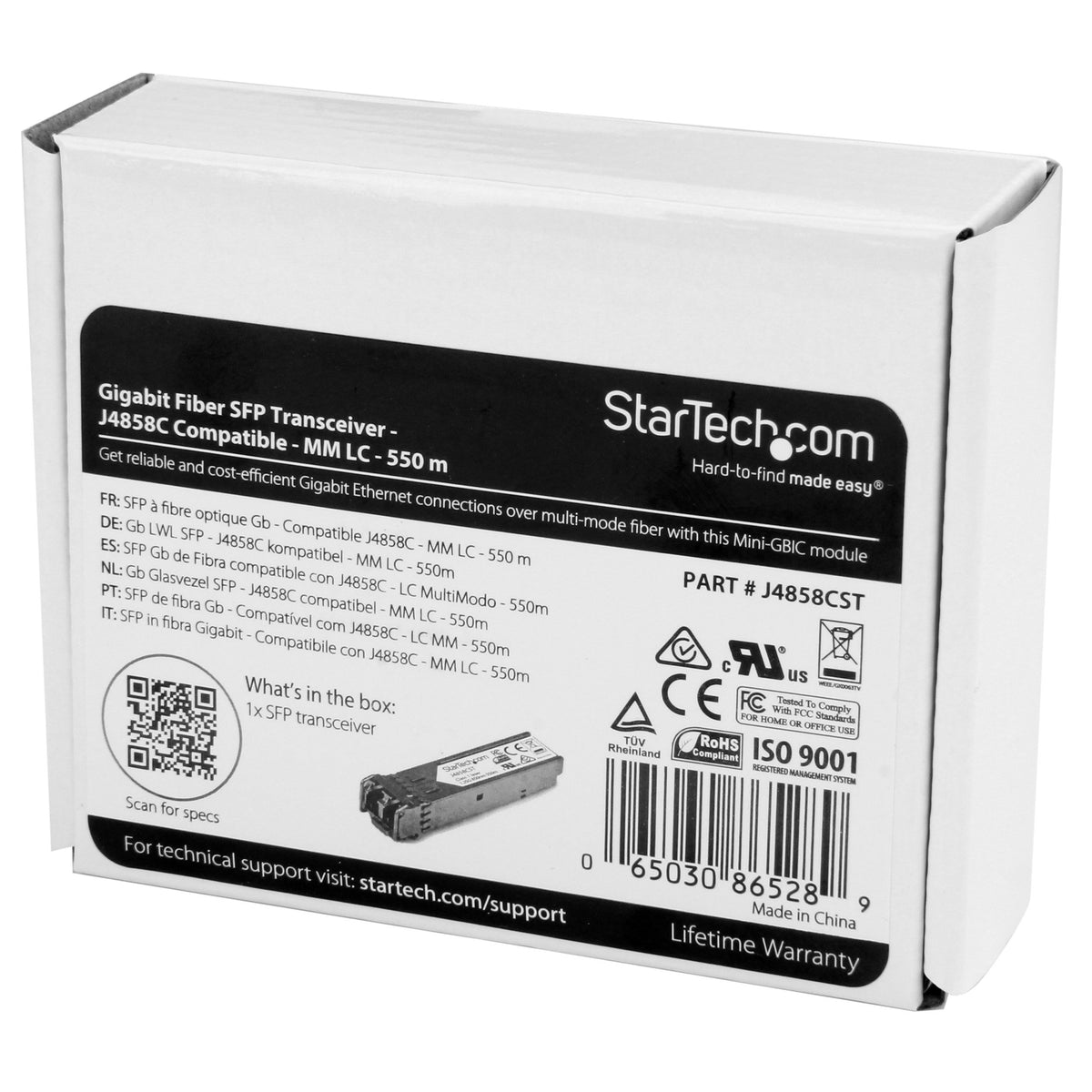 STARTECH HP J4858C Compatible SFP Module, 1000BASE-SX Fiber Optical Transceiver, J4858CST