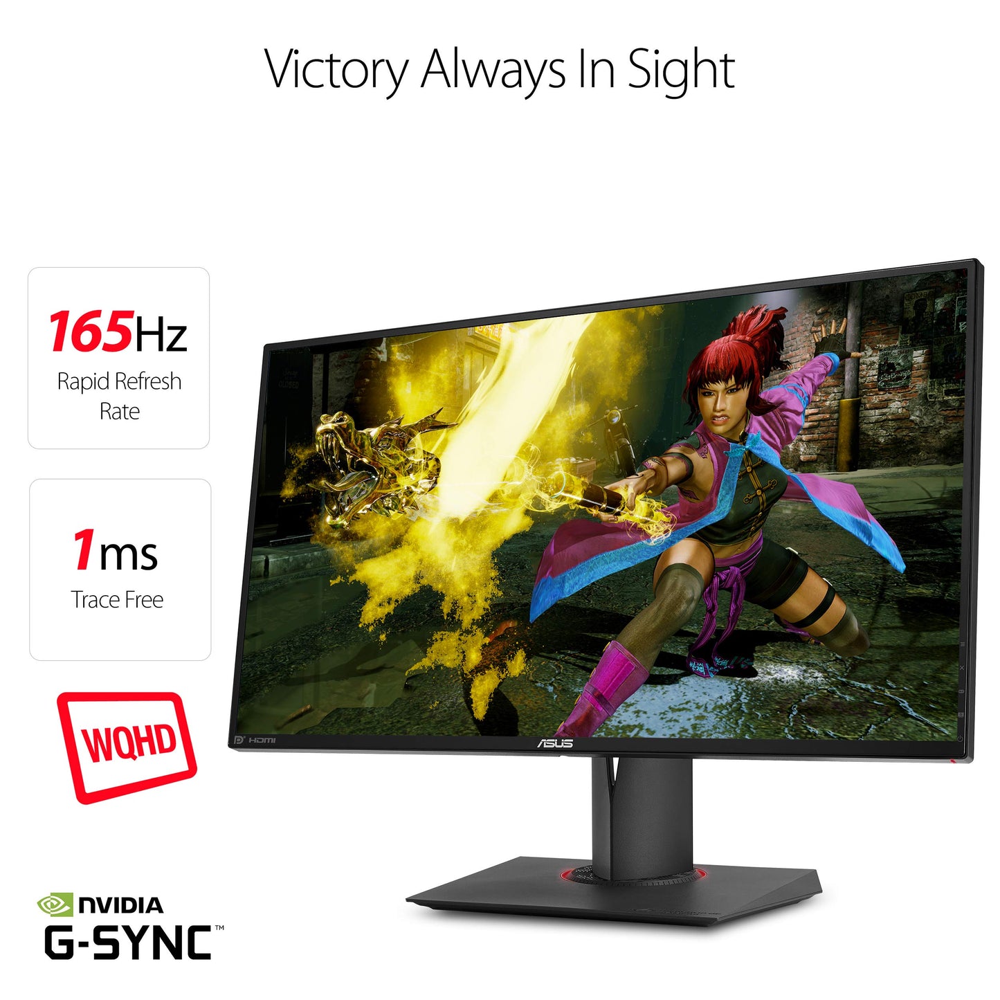 ASUS ROG Swift PG278QR 27" Gaming Monitor 1440p 1ms 165Hz DP HDMI G-SYNC Eye Care