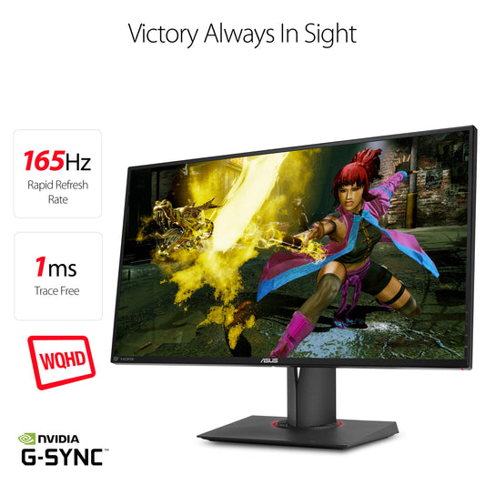 ASUS ROG Swift PG278QR 27" Gaming Monitor 1440p 1ms 165Hz DP HDMI G-SYNC Eye Care