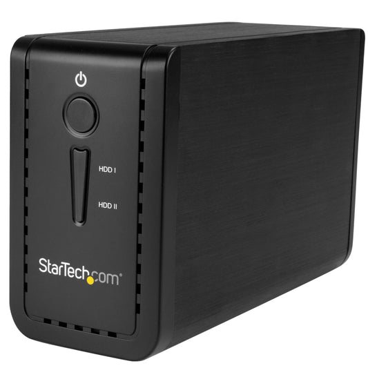 StarTech.com 3.5" External Dual Hard Drive Enclosure - Raid - USB-C and USB-A - SATA 6Gbps - 2 Bay USB 3.1 SSD/HDD Enclosure (S352BU313R)