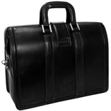 McKlein 83345 USA Morgan 17" Leather Litigator Laptop Briefcase Black