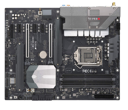 Supermicro MBD-C9Z390-CGW-O Motherboard LGA 1151 (300 Series) Intel Z390 DDR4 SATA 6GB/s M.2 DisplayPort HDMI 10G LAN Wi-Fi USB 3.1 RGB ATX