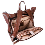 McKlein Pebble Grain Calfskin Leather, Dual Access Laptop Backpack, Brown (88734)