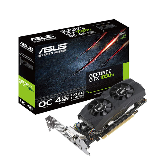 ASUS GeForce 4GB HDMI 2.0 DP 1.4 DVI Graphics Card (GTX1050TI-O4G-LP-BRK)
