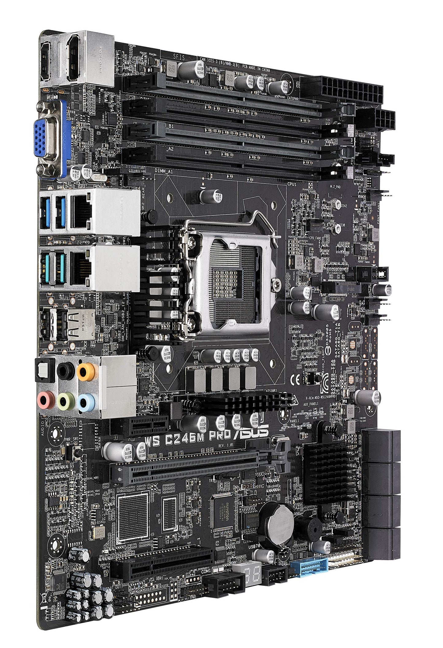 ASUS LGA1151 ECC DDR4 M.2 C246 Server Workstation Micro ATX Motherboard for 8th Generation Intel Core Motherboards WS C246M PRO
