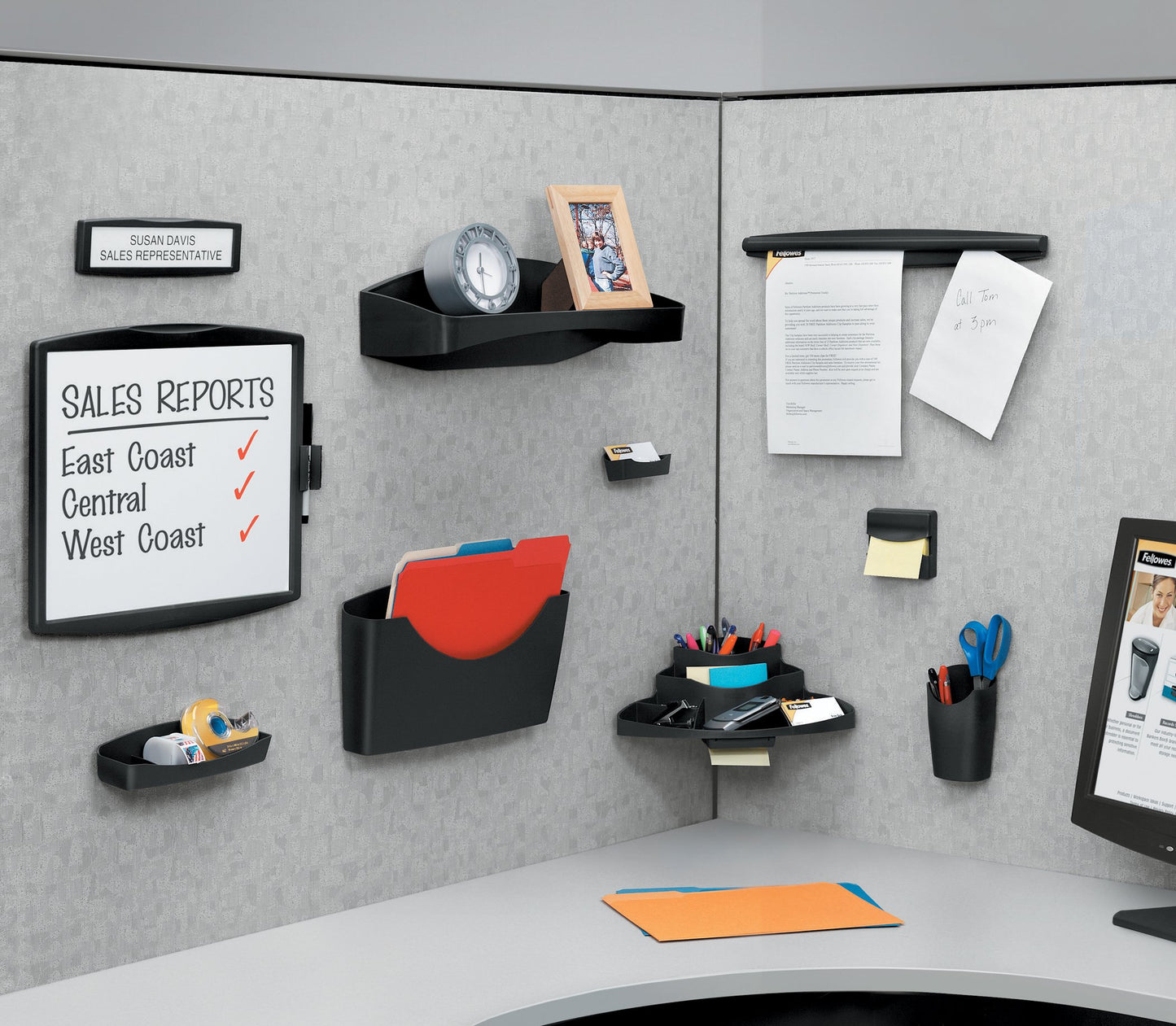 Fellowes Plastic PA Dry Erase Board, Dark Graphite (75905)