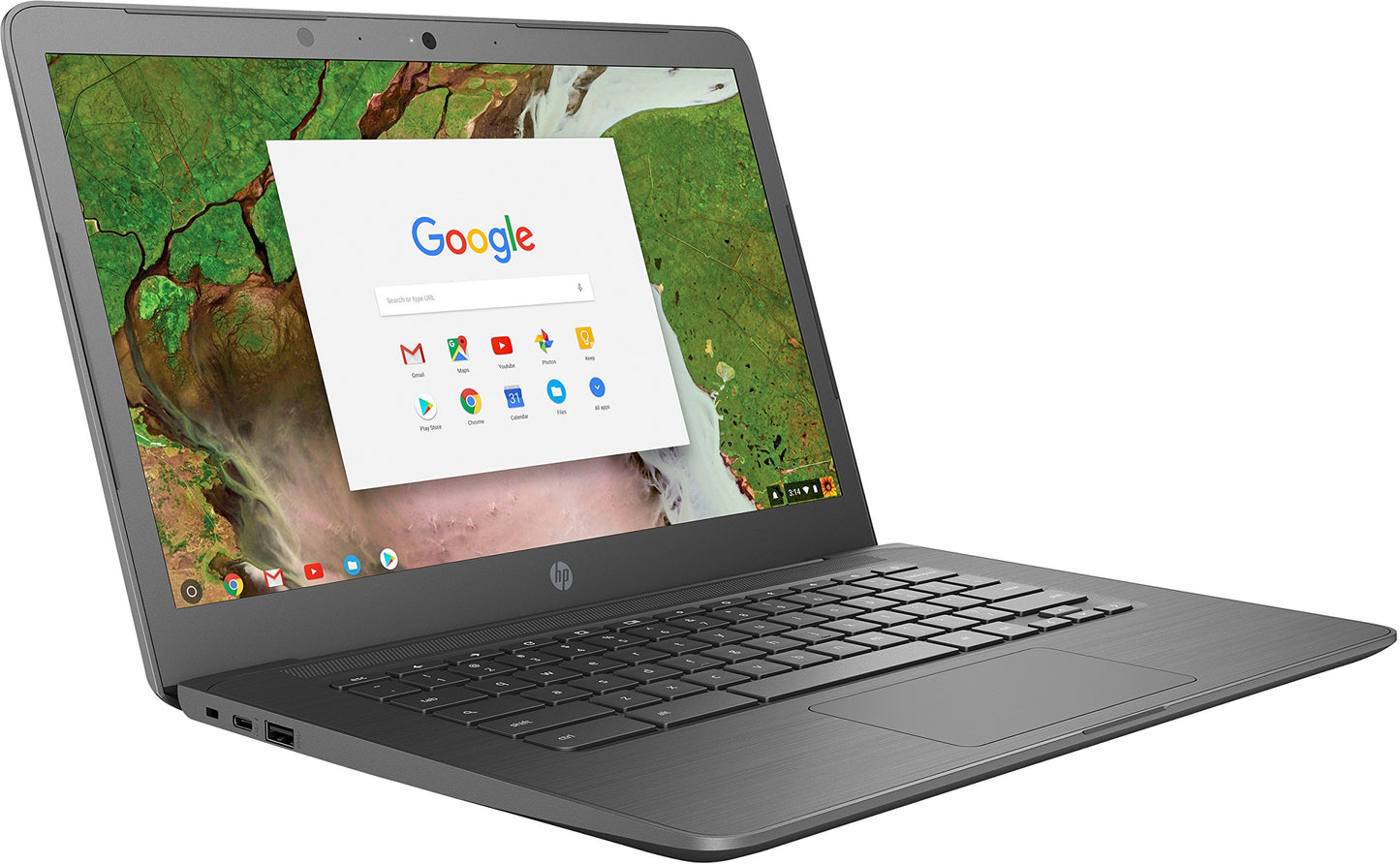 HP 3NU63UT#ABA Chromebook (Chrome OS, Intel Celeron 1.1 GHz, 14" LED-Lit Screen, Storage: 16 GB, RAM: 4 GB) Grey