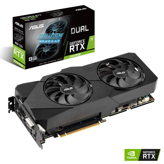 ASUS GeForce RTX 2060 Super 8G EVO GDDR6 Dual-Fan Edition VR Ready HDMI DisplayPort DVI-D Graphics Card (DUAL-RTX2060S-8G-EVO)
