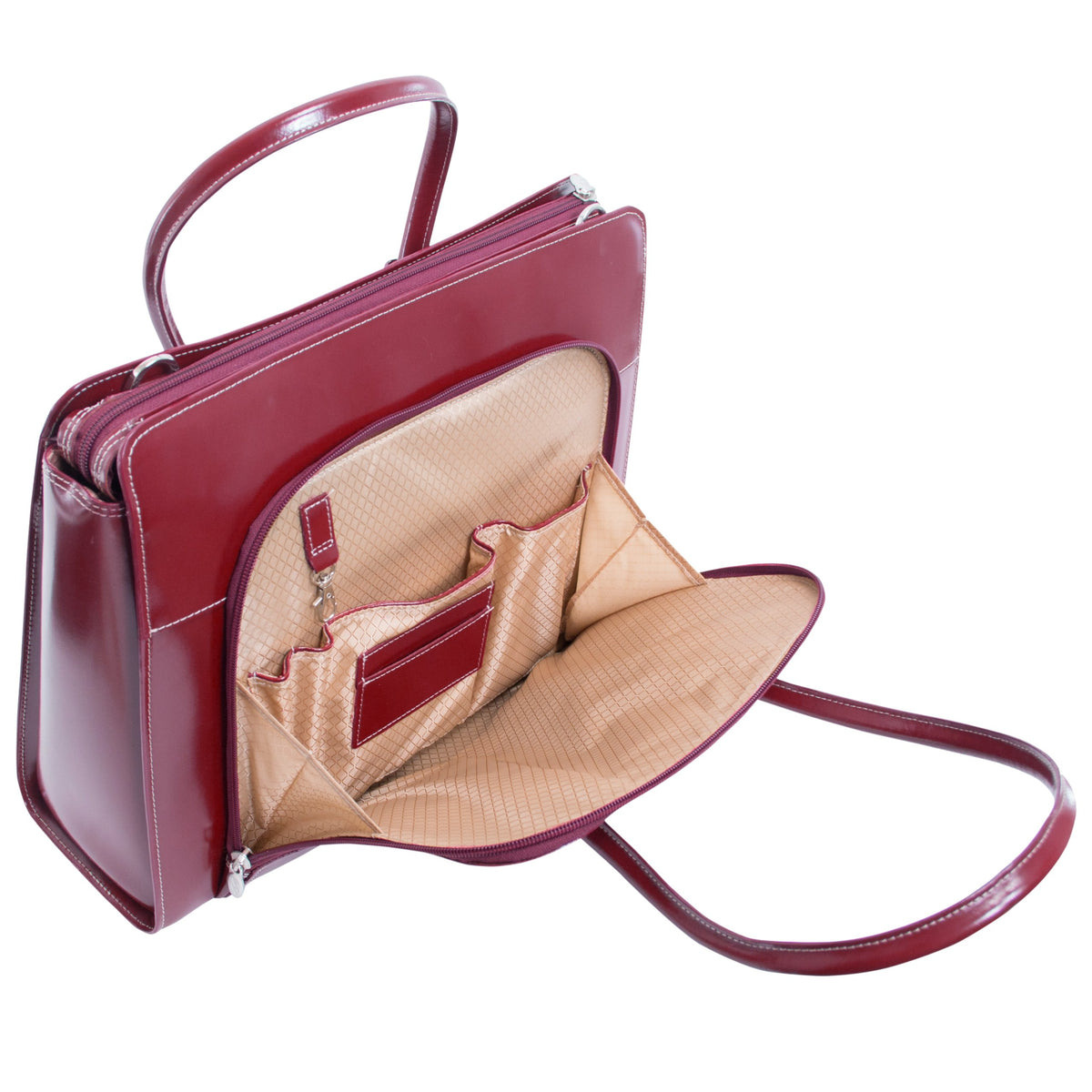 McKleinUSA LAKE FOREST 94336 Red Leather Women's Case w/ Removable Sleeve