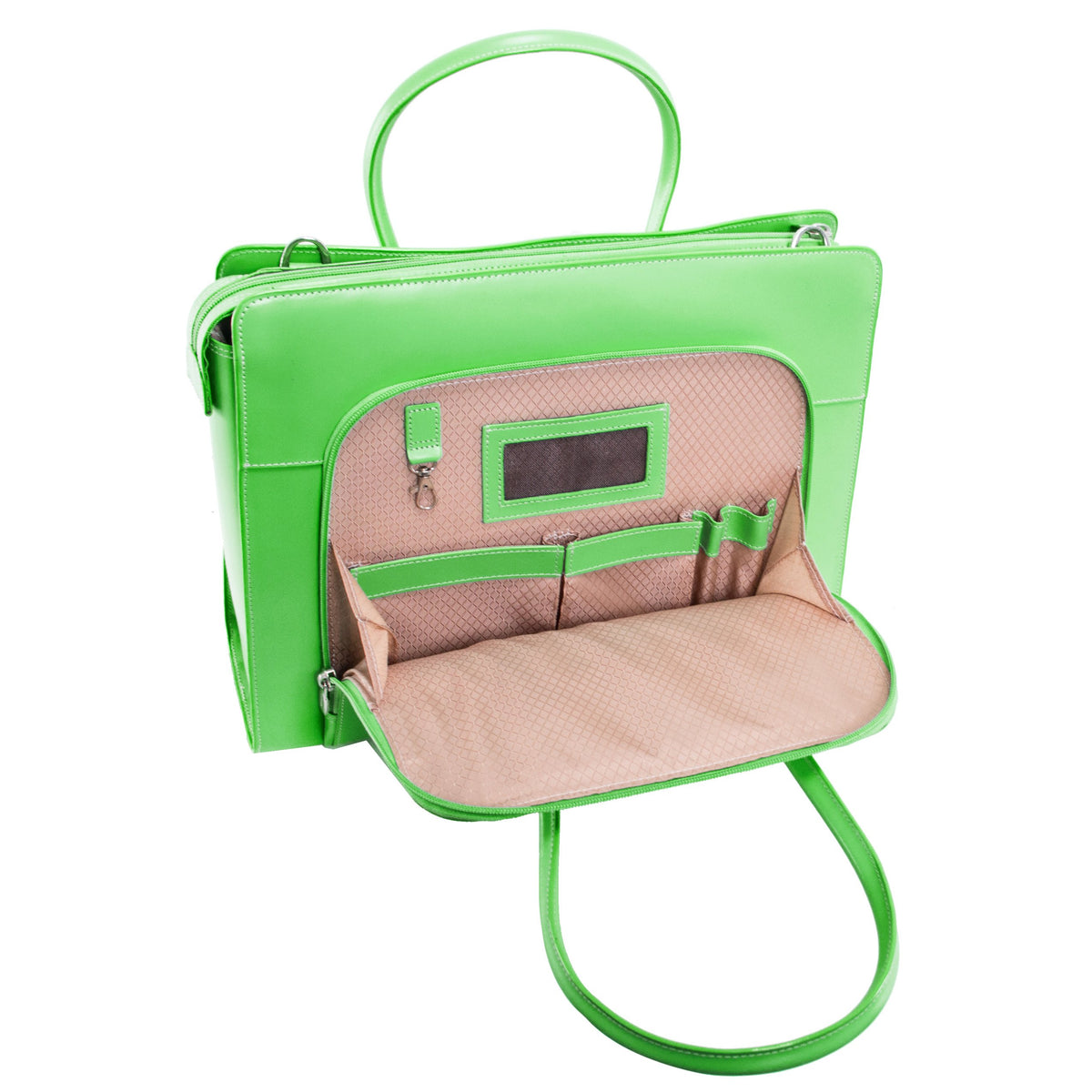 McKleinUSA 94331 LAKE FOREST Leather Women's Case with Removable Sleeve, Green