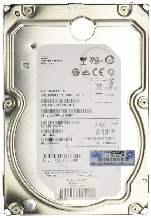 HP 1TB 18 MB Cache 3.5-Inch Internal Bare or OEM Drive 659337-B21