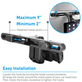 Macally Adjustable Car Seat Headrest Mount and Holder for Apple iPad Air/Mini, Samsung Galaxy Tab, Kindle Fire, Nintendo Switch, and 7" to 10" Tablets (HRMOUNT)