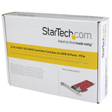 Startech.Com PEXM2SAT3422StarTech.Com 2x M.2 NGFF SSD RAID Controller Card Plus 2x SATA III Ports, PCIe