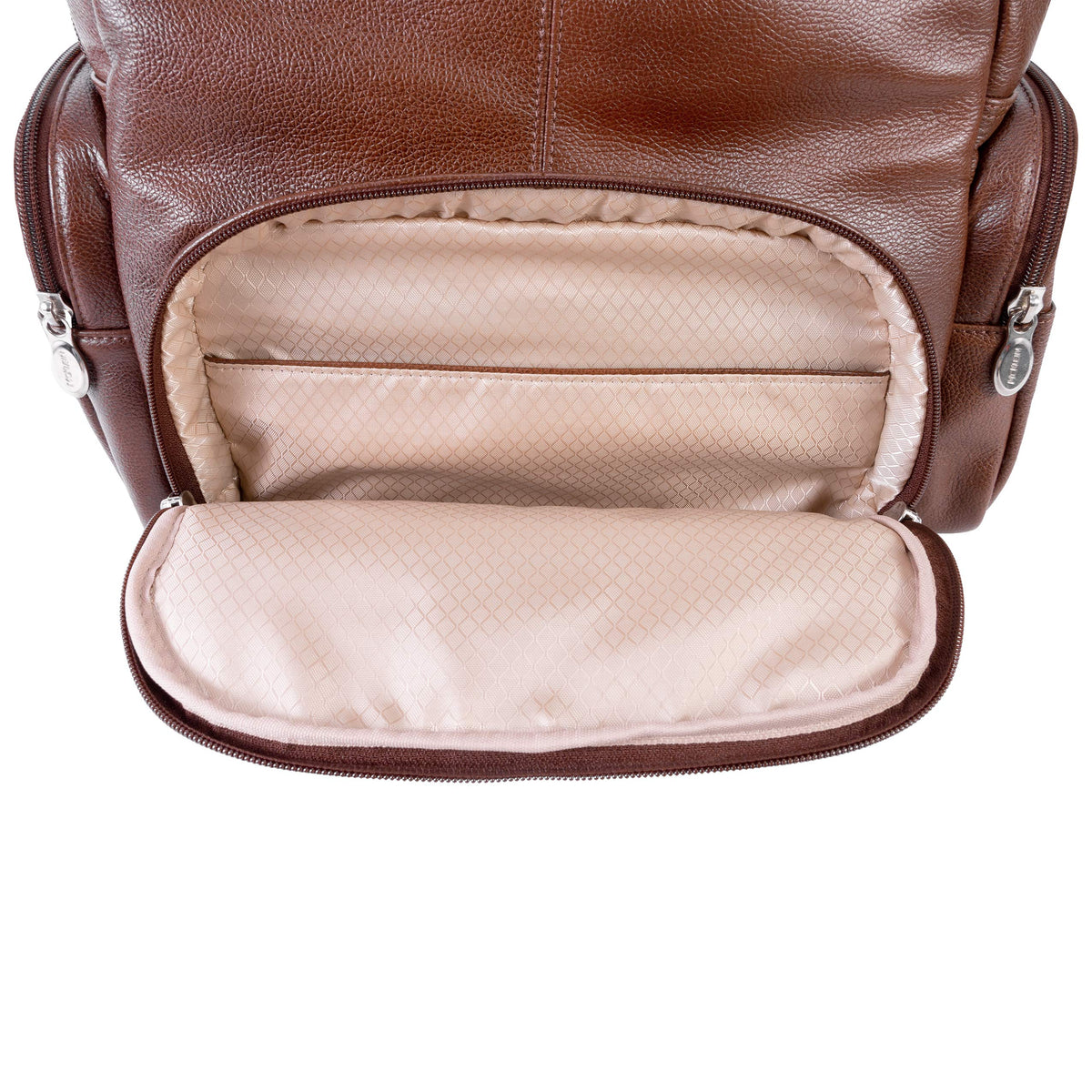 McKlein S Series, Cumberland, Pebble Grain Calfskin Leather, Dual Compartment Laptop Backpack, Brown (88364)