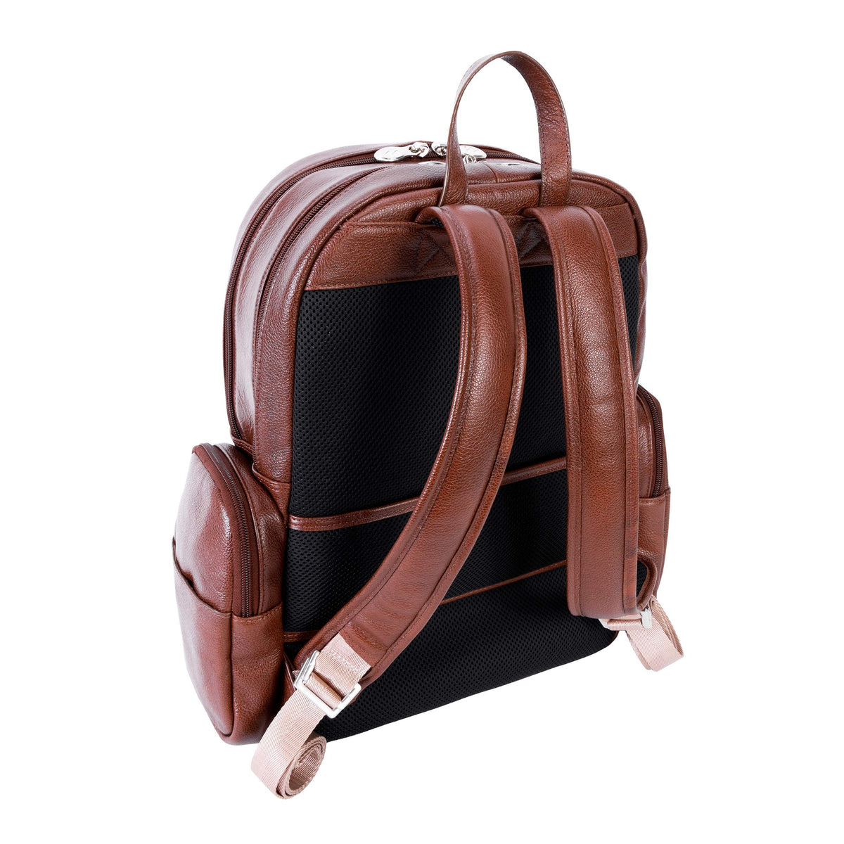 McKlein S Series, Cumberland, Pebble Grain Calfskin Leather, Dual Compartment Laptop Backpack, Brown (88364)